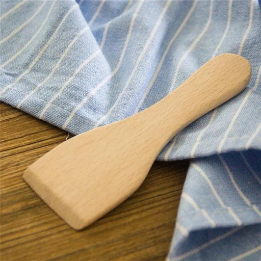 Sleek Oak Wood Culinary Spatula Ensemble - 4-Piece Premium Utensil Collection