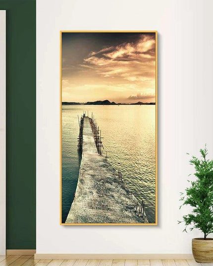 Serene Nordic Coastal Pier Canvas Art