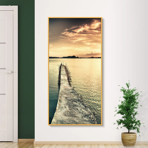 Seascape Serenity Nordic Coastal Pier Canvas Print