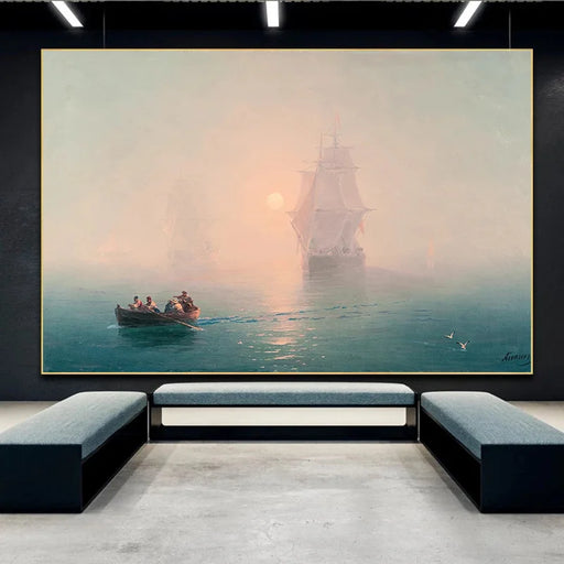 Canvas Print of Ivan Aivazovsky's Warship Artwork for Home Decor