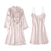 Enchanting Night Bliss: Birdsky Mulberry Silk Nightdress Set with Lace Sleeves