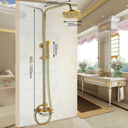 Luxurious Golden Opulence Brass Rainfall Shower Set