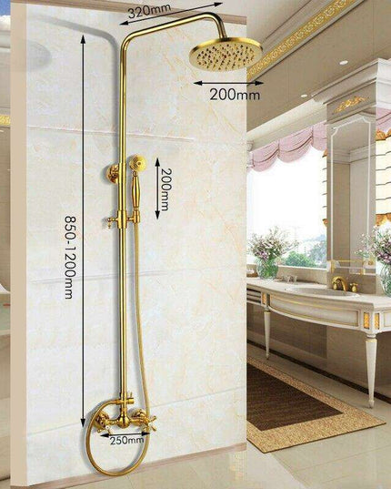 Luxurious Golden Opulence Brass Rainfall Shower Set
