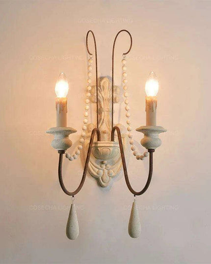 Nordic Elegance: Customizable Vintage Grey Wooden Chandelier