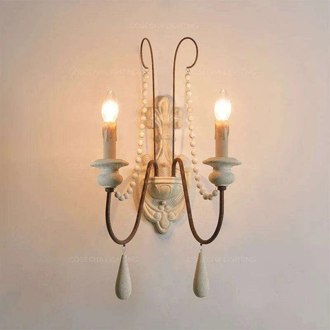 Nordic Elegance: Customizable Vintage Grey Wooden Chandelier