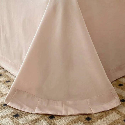 Luxurious Vintage French Floral Embroidered 1000TC Egyptian Cotton Bedding Collection with Ruffles - Duvet Cover, Bed Sheet & Pillowcases (4 Pieces)