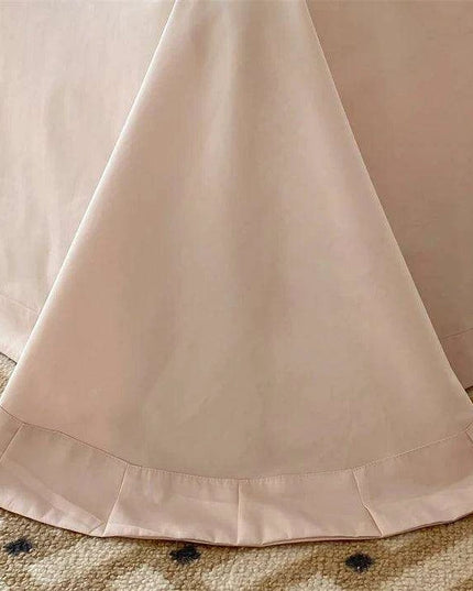 Luxurious Vintage French Floral Embroidered 1000TC Egyptian Cotton Bedding Collection with Ruffles - Duvet Cover, Bed Sheet & Pillowcases (4 Pieces)