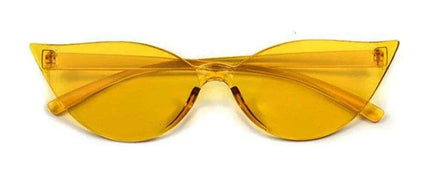 Vibrant Rimless Cat Eye Sunglasses for Fashion-Forward Summer Looks