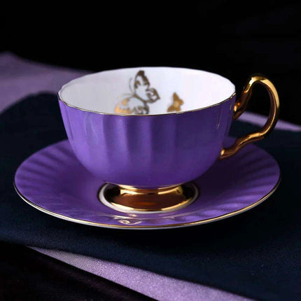 Elegant Heritage: Exquisite Bone China Tea and Coffee Set with 24K Gold Accents