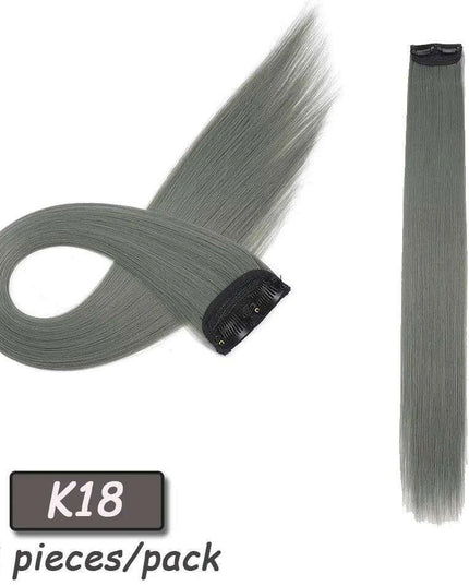 24" Colorful Ombre Clip-In Hair Extensions - Benehair Vibrant Synthetic Hairpiece