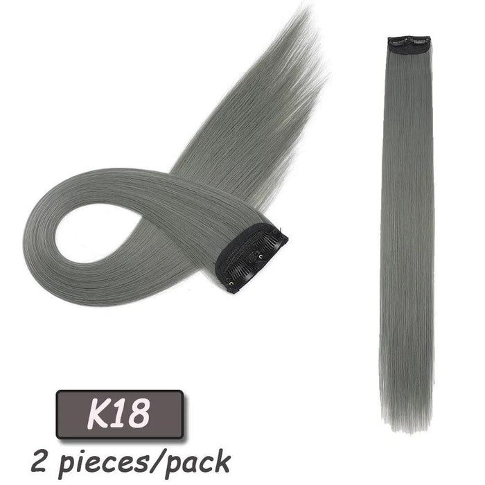 24" Colorful Ombre Clip-In Hair Extensions - Benehair Vibrant Synthetic Hairpiece