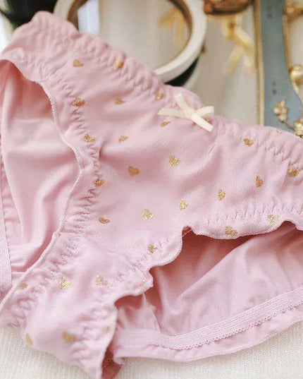 Whimsical Strawberry Ruffle Seamless Women's Underwear for Girls in Japanese Fashion