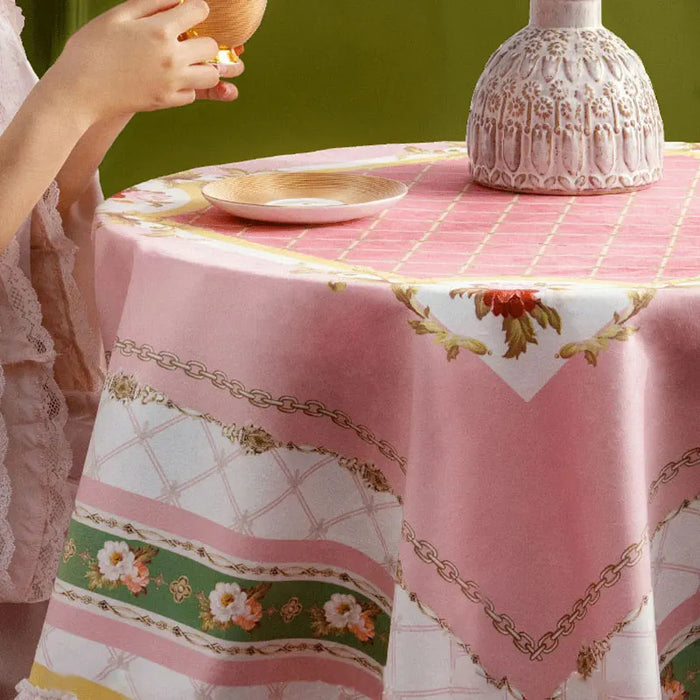 Elegant Vintage Velvet Dining Tablecloth - Luxurious French Style Home Decor