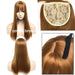 17-Inch Clip-In Synthetic Hair Topper with Silk Base and Bangs for Women