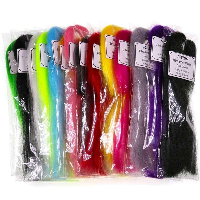 01pack Crimped Kinky Minnow Fiber Streamer Fly Fibers Tying Material for Fly Fishing Bass Lure