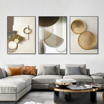 Modern 3D Geometric Metal Wall Art for Chic Home Decor