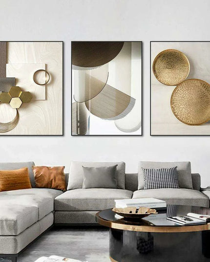 Modern 3D Geometric Metal Wall Art for Chic Home Decor