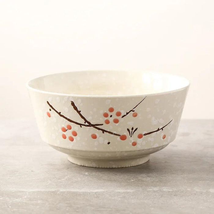 Japanese-Inspired Hand-Painted Ceramic Platter and Bowl Set for Elegant Dining