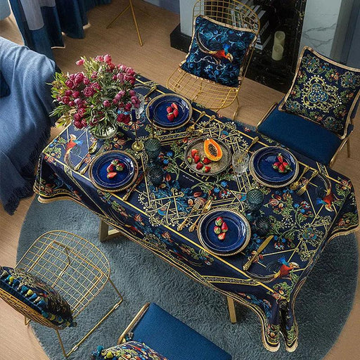 Luxurious Floral Velvet Tablecloth: Elevate Your Dining Experience