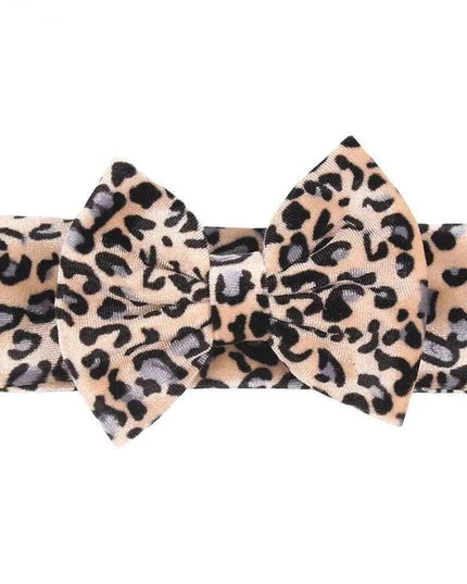 Leopard Print Velvet Headband and Hair Bow Set - Stylish Hair Accessories for Fashion-Forward Girls
