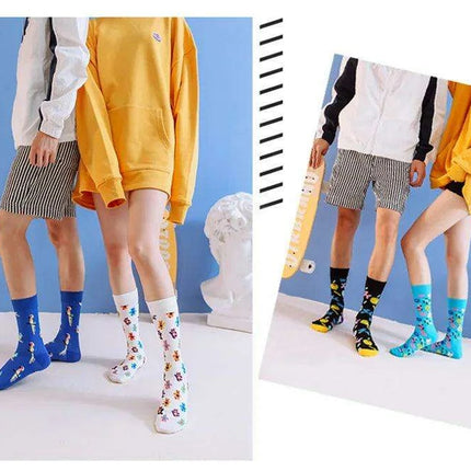 Colorful Tongue Graphic Skateboard Socks for Women - Stylish Fun Addition