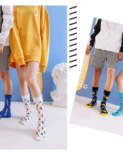 Colorful Tongue Graphic Skateboard Socks for Women - Stylish Fun Addition