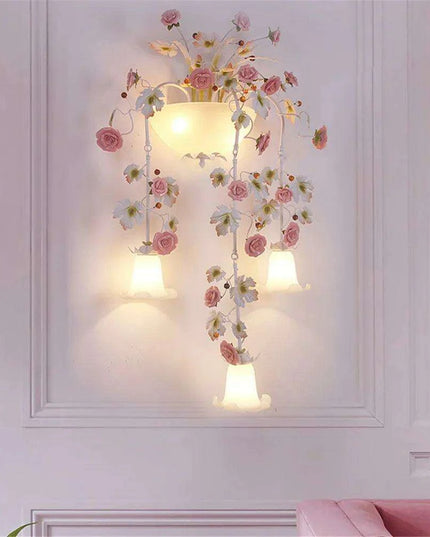 Artisan Floral Rose Sconce - A Handcrafted Masterpiece for Contemporary Spaces