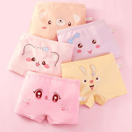 Adorable 5-Pack Cartoon Cotton Underwear Set for Toddler Girls Aged 2-10