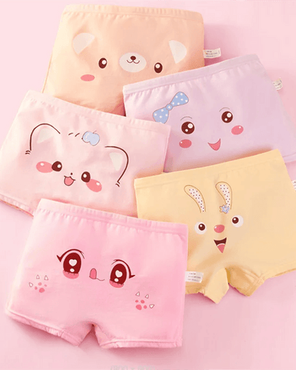 Adorable 5-Pack Cartoon Cotton Underwear Set for Toddler Girls Aged 2-10