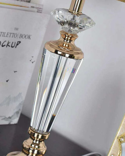 Sophisticated Crystal and Iron Table Lamp Set with Energy-Efficient LED Bulb for Chic Home Decor