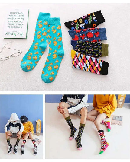 Colorful Tongue Graphic Skateboard Socks for Women - Stylish Fun Addition