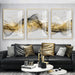 Luxurious Golden Abstract Ribbon Landscape Canvas Art - Premium Wall Decor Choice