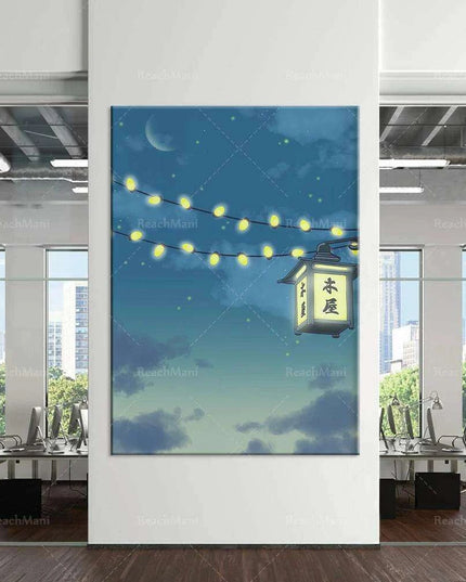 Celestial Lofi Night Sky Art Print - Japanese Inspired Wall Decor