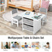 Kids Art Play Table and Chairs Set with Storage Baskets - Children's Furniture for Creative Play and Learning