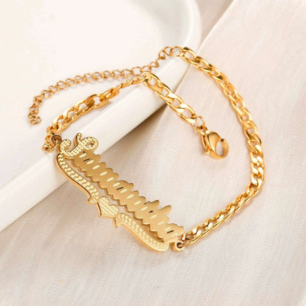 Personalized Cuban Chain Name Jewelry Set for Women and Girls