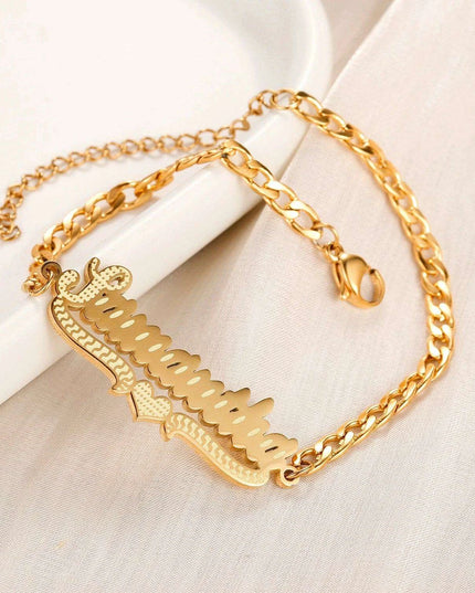 Personalized Cuban Chain Name Jewelry Set for Women and Girls