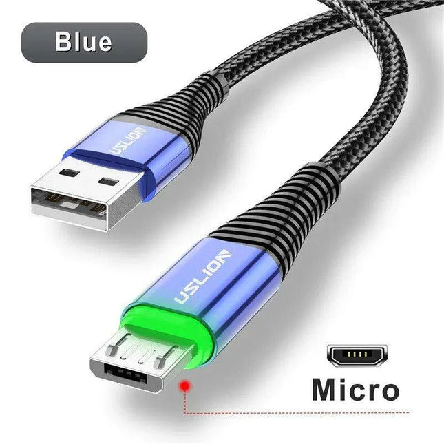 Lightning Speed 5A LED Micro USB Charging Cable - Stylish Data Sync with Illuminated Features