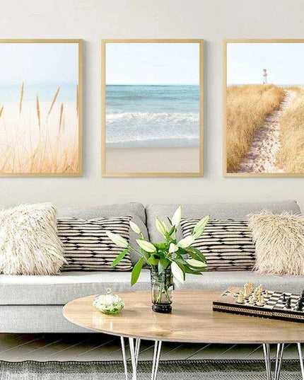 Tranquil Coastal Retreat Canvas Art Collection for Calming Home and Office Environments