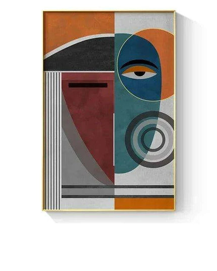Chic Geometric Faces Canvas Artwork - Modern Wall Decor for Stylish Homes