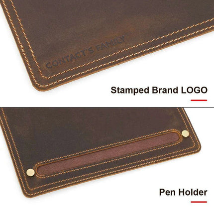 Luxurious Nubuck Leather Mouse Pad with Convenient Pen Holder for an Upscale Office