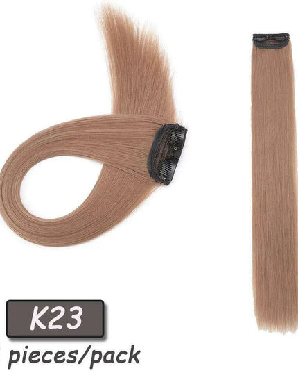 24" Colorful Ombre Clip-In Hair Extensions - Benehair Vibrant Synthetic Hairpiece