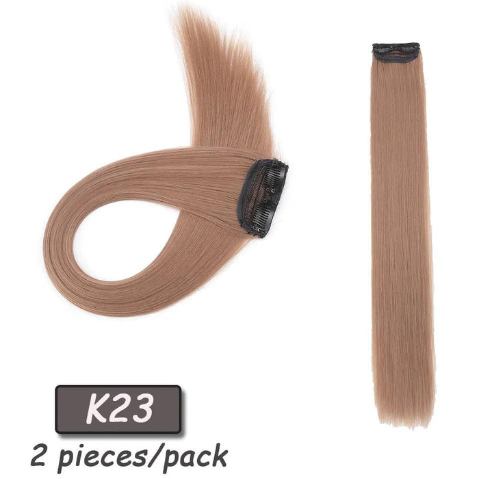 24" Colorful Ombre Clip-In Hair Extensions - Benehair Vibrant Synthetic Hairpiece