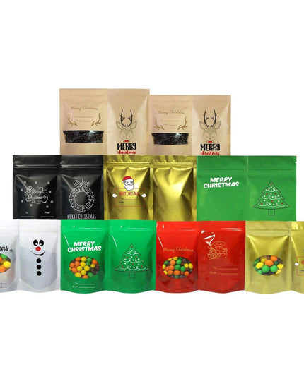 Christmas Ziplock Gift Bags Set - 50 Festive Designs for Merry Holiday Gifting