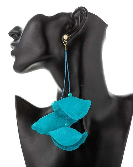 Elegant Bohemian Floral Chiffon Earrings: A Chic Expression of Luxury