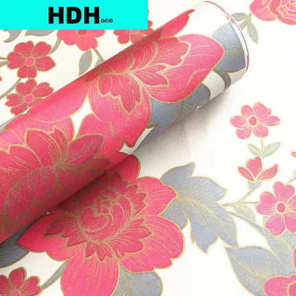 Moda Red Peony Waterproof Peel and Stick Wallpaper - Easy Application