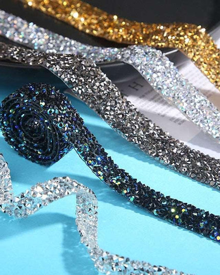 Sparkling Rhinestone Trim Kit for Creative Crafting - 1 Yard of Glamorous Elegance
