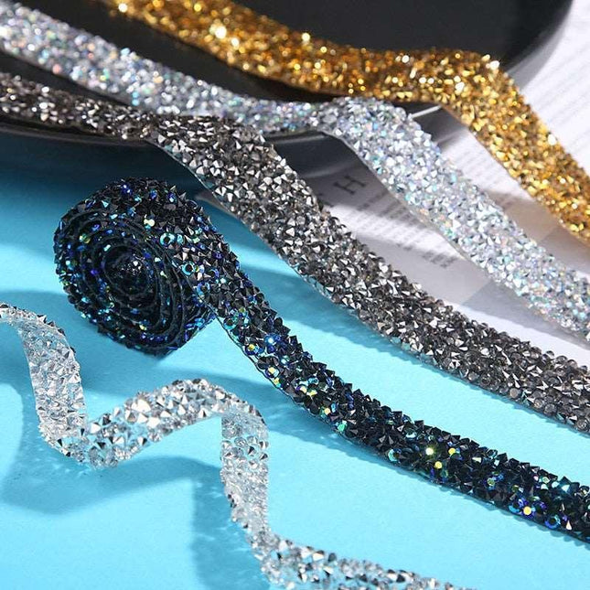 Sparkling Rhinestone Trim Kit for Creative Crafting - 1 Yard of Glamorous Elegance