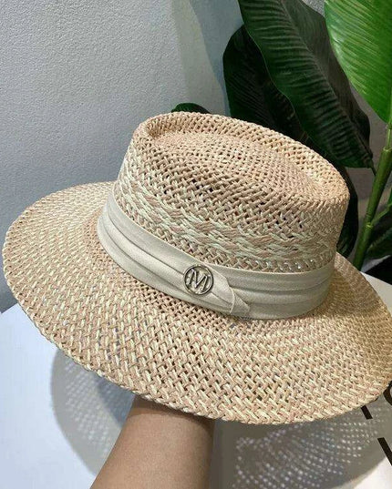 Chic Adjustable Wide Brim Straw Hat for Women - Stylish Sun Protection Beach Accessory Available in 50 Colors