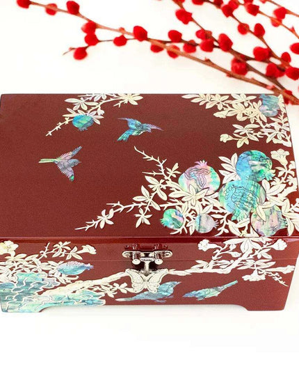 Luxury Mother of Pearl Jewelry Box with Mirror - Ideal Gift for Organizing Earrings, Necklaces, Rings & More