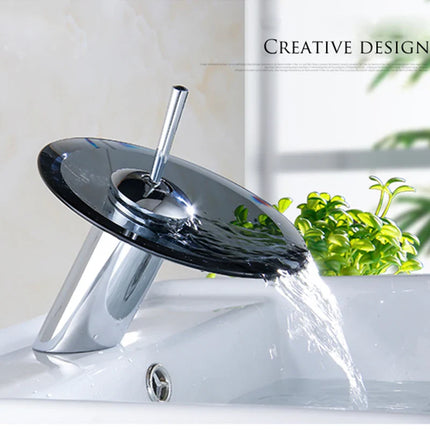 Colorful Glass Waterfall Faucet – Chrome Single Lever Mixer Ta